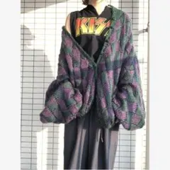 古着屋　袖ボリューム　hand knit cardigan (ji)
