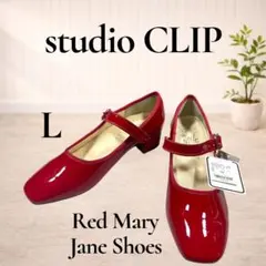 新品 studio CLIP ストラップパンプス スクエアトゥ エナメル調
