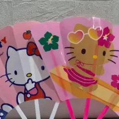 ハローキティ 扇子 ピンク ハイビスカス サンリオ ダイソー - メルカリ