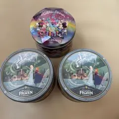 ディズニーキャラクター 缶　アナ雪、香港ディズニー　3個セット