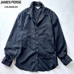 JAMES PERSEジェームスパース長袖シャツ レギュラーカラー コットン黒