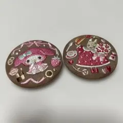 サンリオ 刺繍缶バッジ マイメロディ マロンクリーム