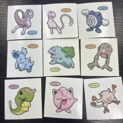 ポケモンパン シール 216弾 9枚セット　ミュウ　ミュウツー　デコキャラシール