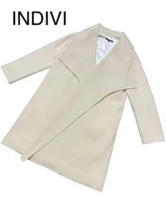 【美品】INDIVI　インディヴィ　ロングコート　ビッグショール　スタンドカラー
