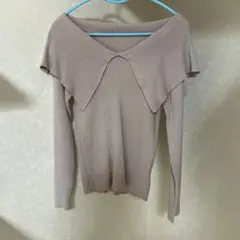 INGNI イング オフショル リブニット M ピンクベージュ