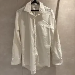 ホワイト 長袖シャツ 胸ポケット付き