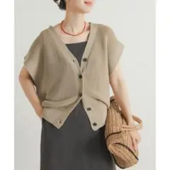 URBAN RESEARCH DOORS リネンライクVネックニットベスト