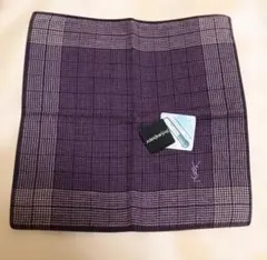 Yves Saint Laurent ハンカチ ダークパープル チェックのサムネイル