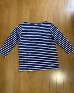 ORCIVAL ネイビー/ホワイトストライプ 七分丈Tシャツ サイズ1
