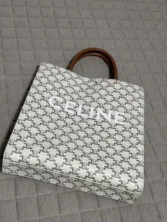 CELINE ロゴ トートバッグ ホワイト
