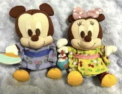 ディズニー　ミッキー、ミニー　夏祭り　ぬいぐるみ