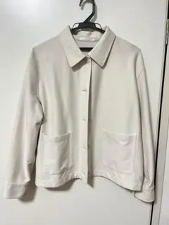 UNIQLO コットンブレンド ショートジャケット オフホワイト Lのサムネイル