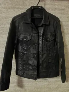 archive black coating denim jacket