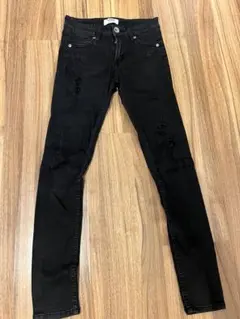 GYDA ジェイダ　ブラック スキニーデニム XS ダメージ加工