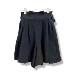 【アクシーズファム】黒 キュロットスカート M ベルト付 レース 秋冬