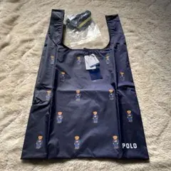 【新品未使用】ポロ ラルフローレン ベルト付き レインバッグ 総柄 ネイビー