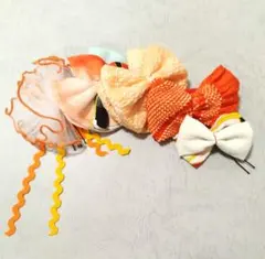 ふんわり　チュール　リボン ヘッドドレス　七五三 髪飾り しぼり　前撮り　961