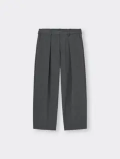 【完売品】GU バレルレッグスラックス(セットアップ可能) ダークグレー