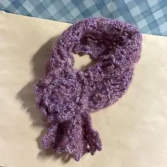 紫系 スヌード 編み込みデザイン他３点マフラー