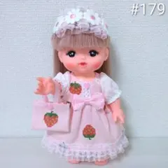 179 メルちゃん 服 ハンドメイド 3点セット ワンピース 髪飾り バッグ