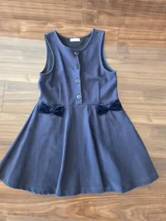 ネイビー ジャンバースカート ボタン付き