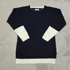 DETAILS　ディテールズ　ニット　M　ネイビー　ホワイト