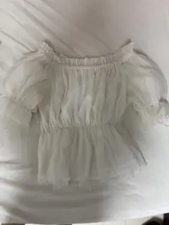 シフォンオフショルダーフリルブラウス