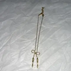 Christian Diorヴィンテージリボン型金色ネックレス