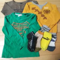 【男の子 まとめ売り】サイズ120 長袖Tシャツ1枚 トレーナー2枚 靴下四足