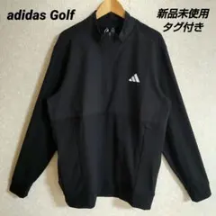 新品未使用 アディダスゴルフ 長袖ハーフジップ ジャケット L 黒 アディダス 【ゴルフ】アディゼロ ファブリックミックス長袖
