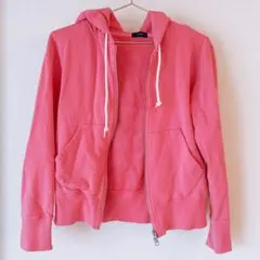 SHIPS シップス　パーカー　ピンク ピンク ジップアップ スウェット