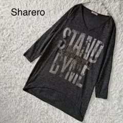 【Sharero】長袖標誌長袖T恤 寬鬆長版上衣 y2k 美式休閒 風格女孩