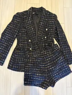 ZARA ツイードジャケットとショートパンツセット M
