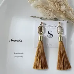 ▪タッセル×ゴールドフープ＆メタルチャーム×パールチャームピアス／イヤリング