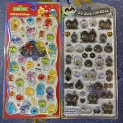 セサミストリート　プチドロップステッカー　モンチッチ　うるちゅるPOP SEAL