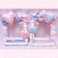 18♥️量産型 ホイップデコ トレカケース ゆめかわ ピンク 水色 ペア セット