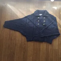 ネイビー ニットオープンカーディガン