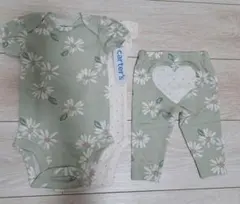 タグ付き Carter's 花柄ロンパース・レギンスセット 3点