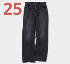 【美品】UNIQLO バギージーンズ　23年モデル　Mサイズ ブラック　黒　秋冬