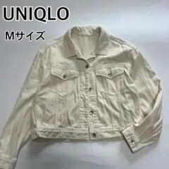 UNIQLO アイボリー クロップドデニムジャケット Mサイズ
