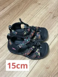 KEEN シーキャンプ キッズ サンダル ブラック/マルチカラー　15cm
