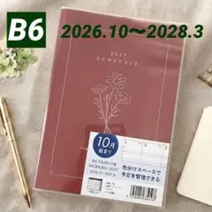 2027年 B6 スケジュール帳 ファミリー&ワーキング 10月始まり　ピンク