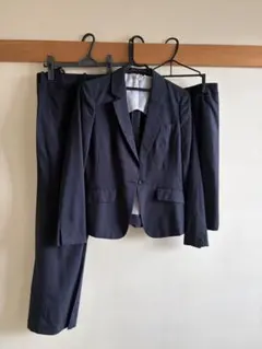 ネイビー ストライプ パンツスカートスーツ3点セット