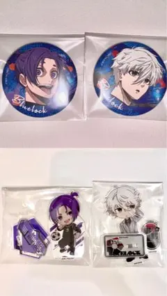 ブルーロック凪誠士郎、御影玲王 缶バッジ➕アクスタ4個セット【中古】【家保存】