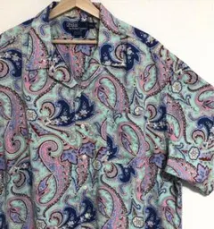レーヨン ペイズリー柄90s ポロ ラルフローレン 開襟 オープンカラー シャツ
