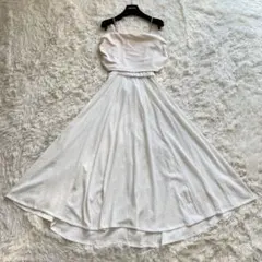 美品✨rienda オフショルダーカットフレアワンピース　ロングワンピース