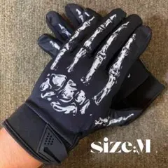 Mサイズ ハーレー バイクグローブ スカルデザイン 骸骨柄 メンズ レディース兼
