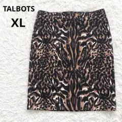 美品　タルボットTALBOTS 膝丈タイトスカート レオパード　大きいサイズのサムネイル