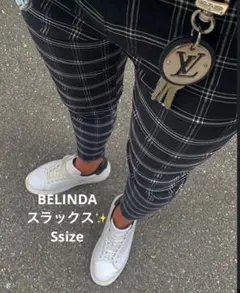 R*u様 大人気✨新品 ベリンダ チェックスラックス スキニー Sサイズ ブラッ