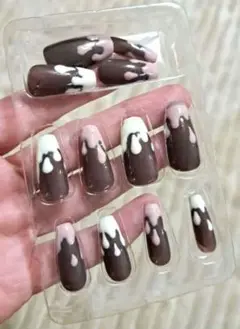 チョコレート ネイルチップ Mサイズ 12枚入